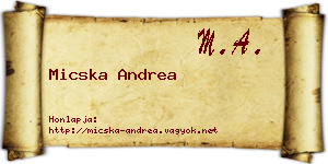 Micska Andrea névjegykártya